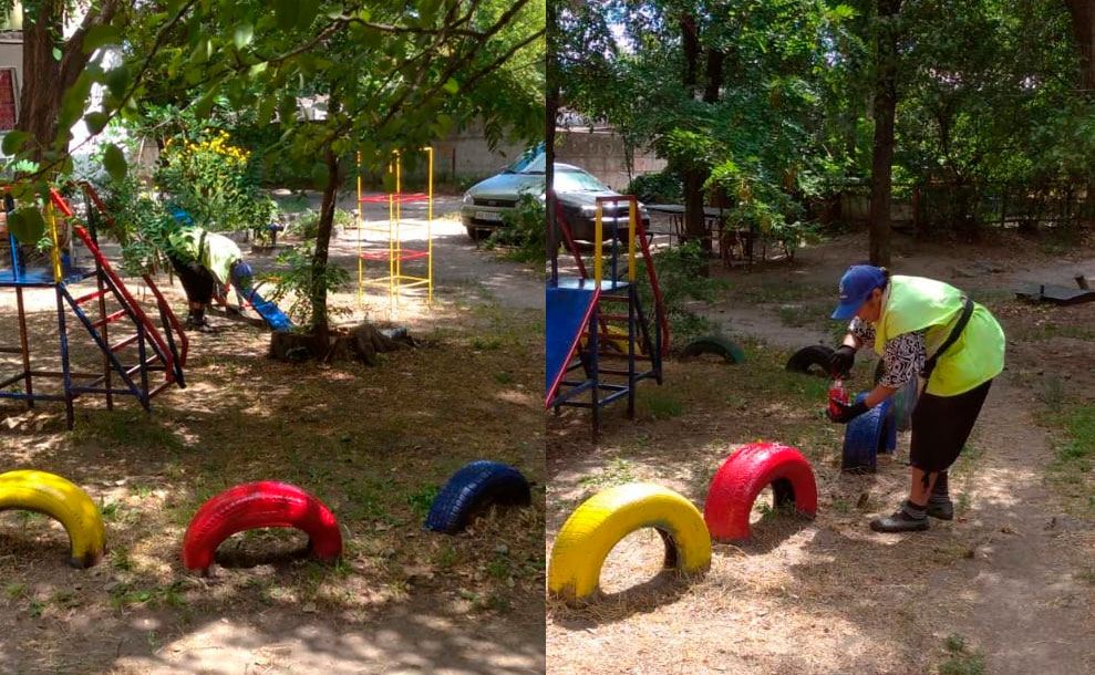 «Екологія-Д» оновила гойдалки та каруселі у дворах міста